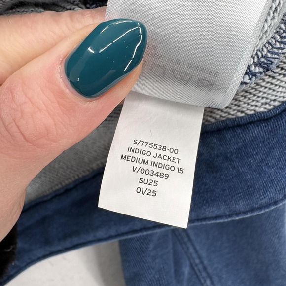 Gap Jacket Womens Small Blue Indigo Cropped Denim Knit Collared Button Front NWT - Picture 7 of 13